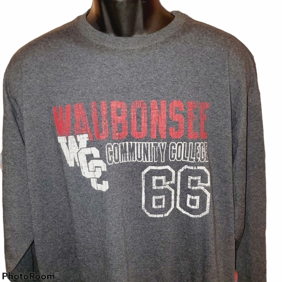 Russell 2XL Waubonsee Community College Long Sleeve Tee Grey 384 - Picture 3 of 5